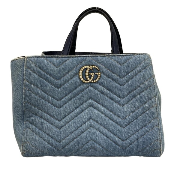Auth Gucci Gg Marmont Light Blue Dark #179946G84B - Picture 1 of 15